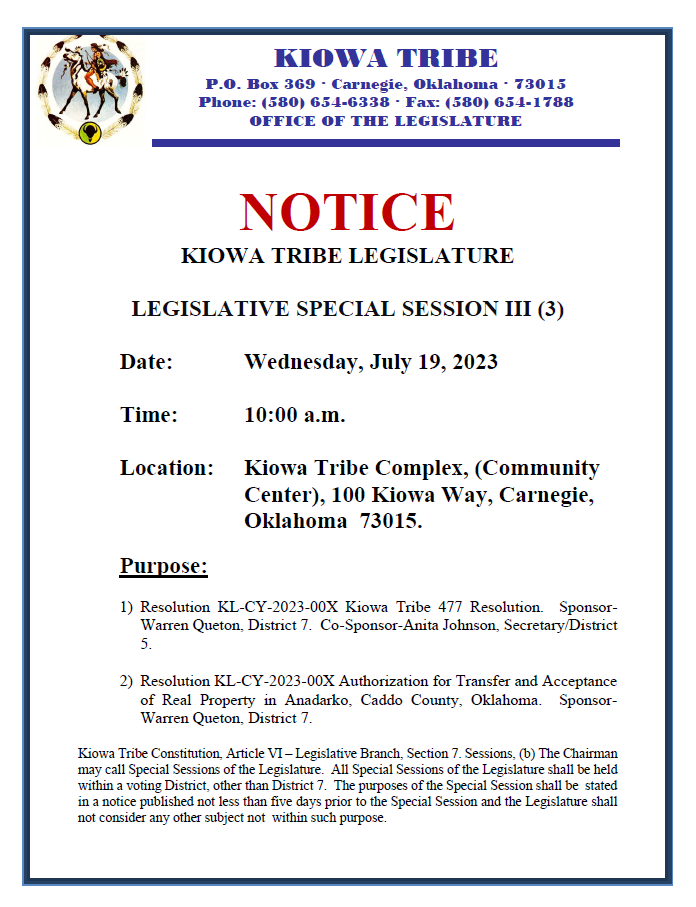 Legislative Special Session